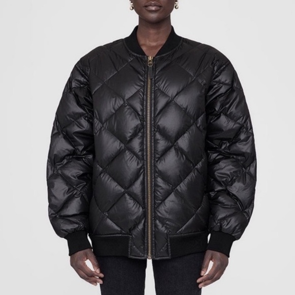 Anine Bing Leo Padded Quilted Puffer Jacket - Black - Picture 1 of 9